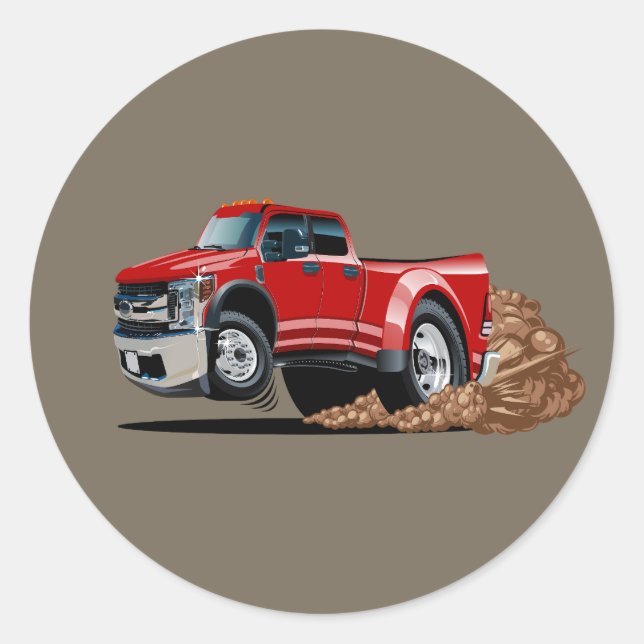 Cartoon car classic round sticker (Front)