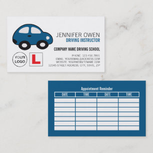 Cartoon Car, Driving School/Instructor Appointment Business Card
