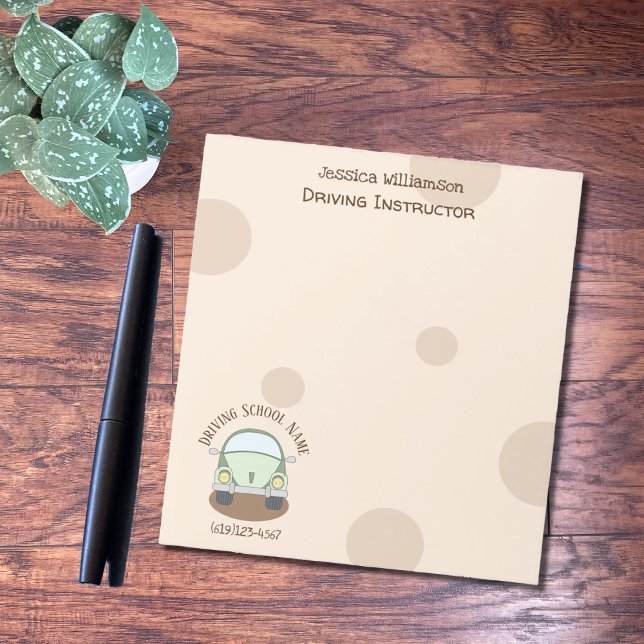 Cartoon Car Driving School Instructor Notepad (Creator Uploaded)