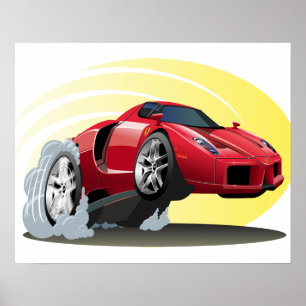 Cartoon car poster