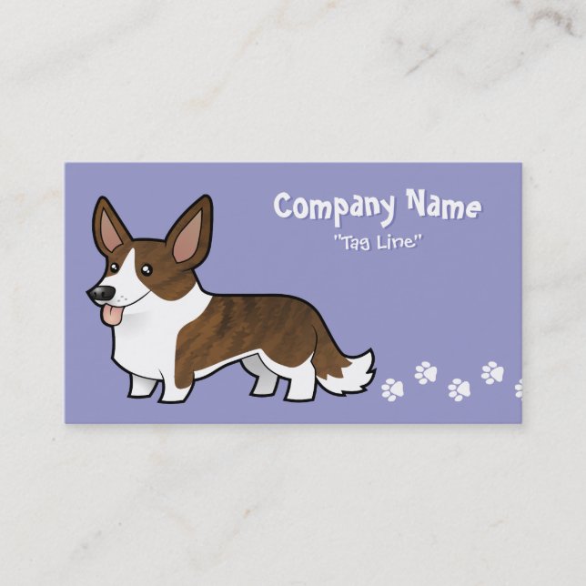 Cartoon Cardigan Welsh Corgi Business Card (Front)