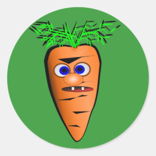 Cartoon Carrot Vegetable Picture Classic Round Sticker