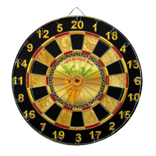 Cartoon carrots with big eyes and a smile to go dartboard