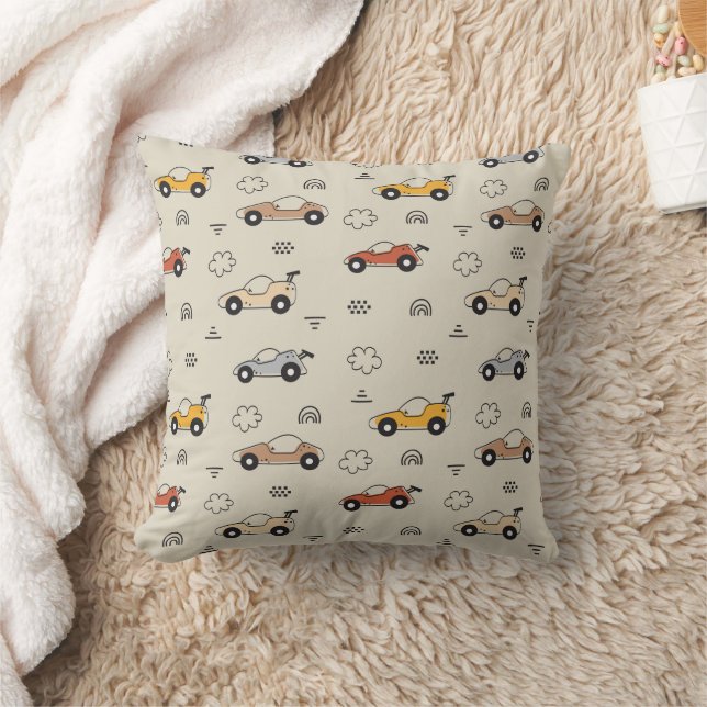 Cartoon Cars Boys Nursery Pattern Cushion (Blanket)