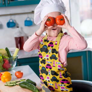 Cartoon Cars Yellow Apron