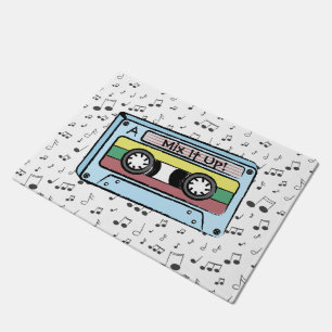 Cartoon Cassette Tape & Music Notes (Mix It Up) Doormat