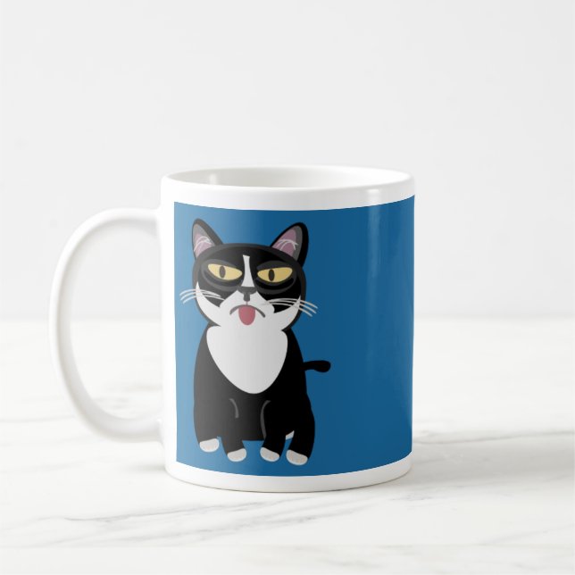 Cartoon Cat Add Some Text Coffee Mug (Left)