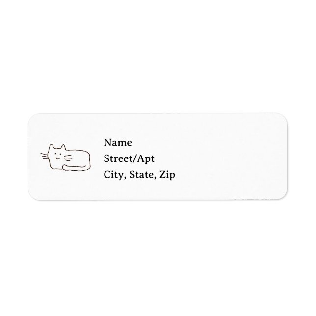 Cartoon Cat Add Your Own Text Address Labels (Front)