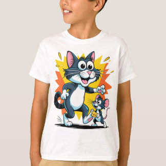 Cartoon Cat and Mouse Chase T-Shirt