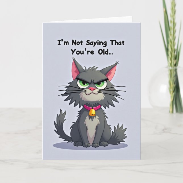 Cartoon Cat Birthday Card (Front)