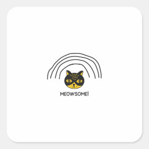 Cartoon Cat Cute Animal Cute Cat Animal Cartoon Square Sticker