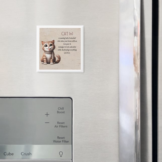 Cartoon Cat Definition Funny Cat Magnet (In Situ (Fridge))