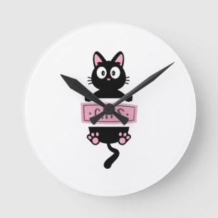 Cartoon cat design clock