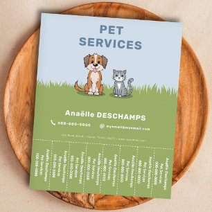 Cartoon Cat & Dog - Pet Tear Off Strips Flyer