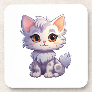 Cartoon cat illustration coaster