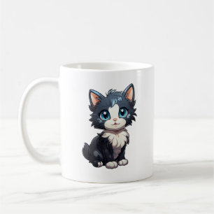 Cartoon cat illustration coffee mug