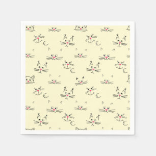Cartoon cat illustration napkin