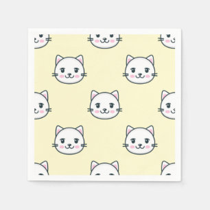 Cartoon cat illustration napkin