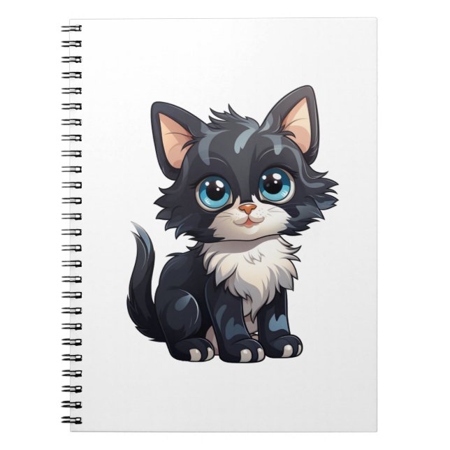 Cartoon cat illustration notebook (Front)