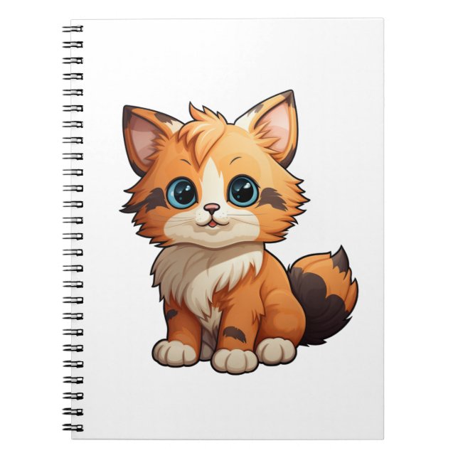 Cartoon cat illustration notebook (Front)