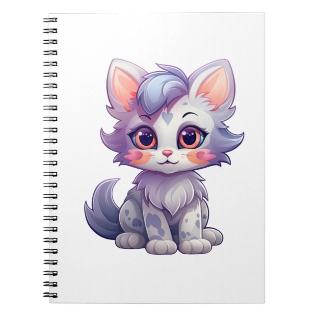 Cartoon cat illustration notebook (Front)