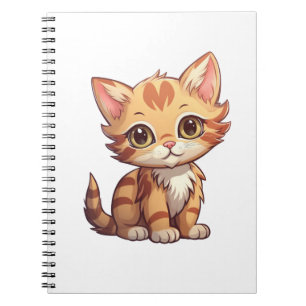 Cartoon cat illustration notebook
