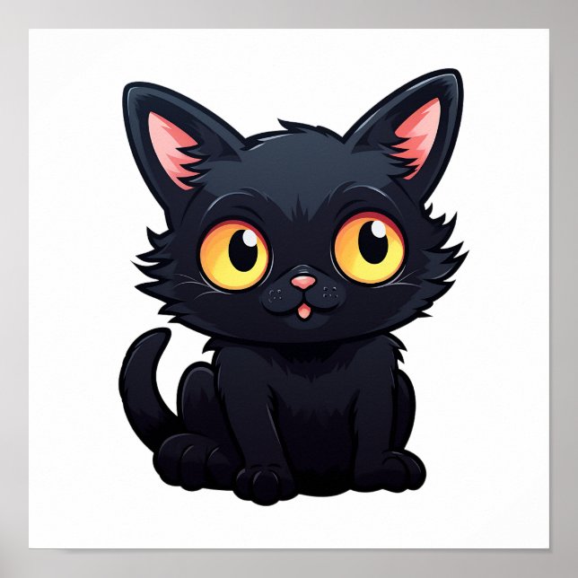 Cartoon cat illustration poster (Front)