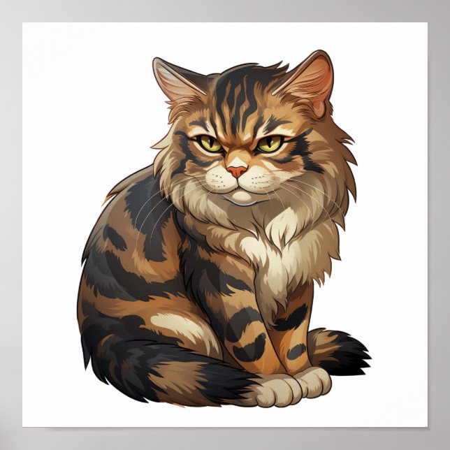 Cartoon cat illustration poster (Front)