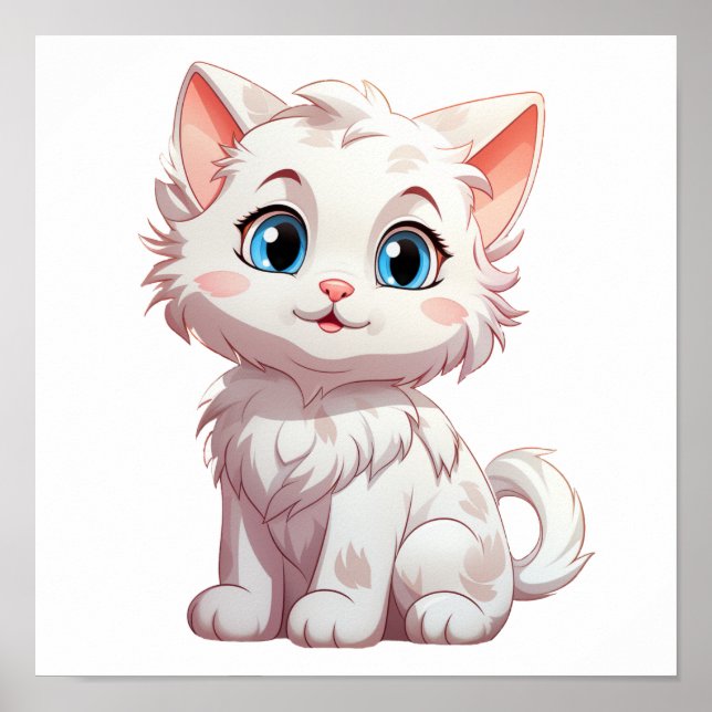 Cartoon cat illustration poster (Front)