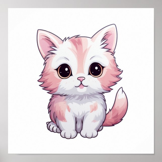 Cartoon cat illustration poster (Front)