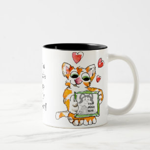 Cartoon Cat Love Heart Custom Mug