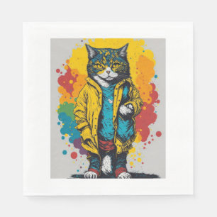 cartoon cat napkin