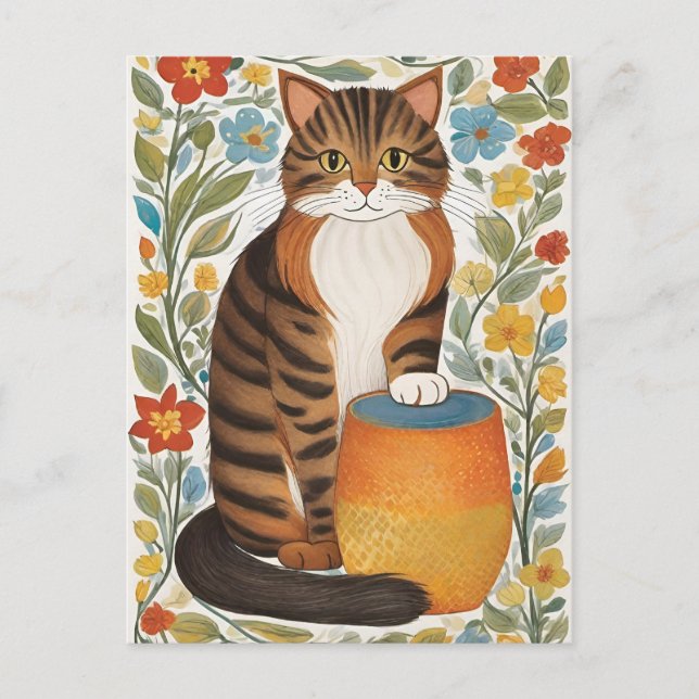 Cartoon Cat Postcard (Front)
