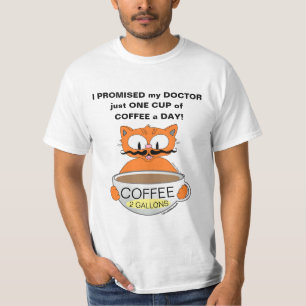 Cartoon Cat Señor Gato™ Giant Coffee Cup Funny T-Shirt
