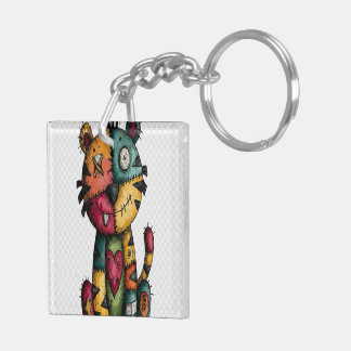 Cartoon Cat-Tiger Hybrid Key Ring