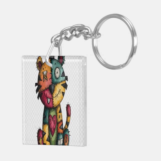 Cartoon Cat-Tiger Hybrid Key Ring (Back Right)