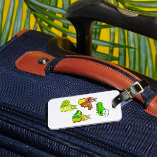 Cartoon Caterpillar Characters Adorable Insects Luggage Tag