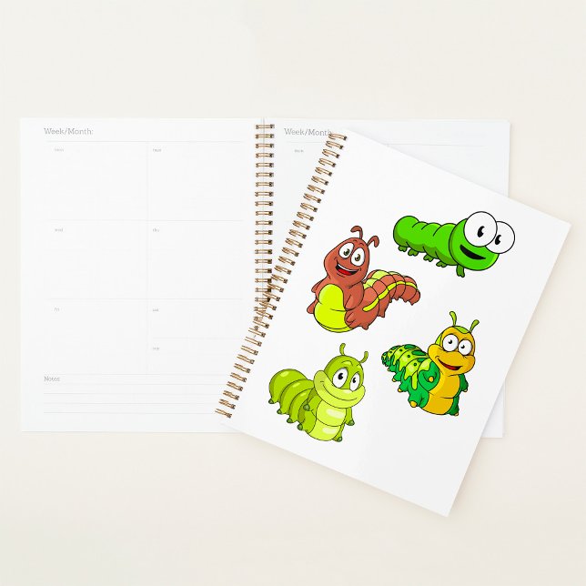 Cartoon Caterpillar Characters Adorable Insects Planner (Creator Uploaded)