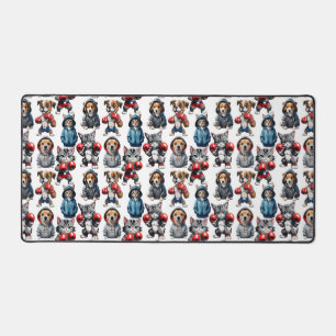 Cartoon Cats And Dogs Design Desk Mat