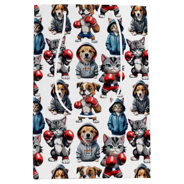Cartoon Cats And Dogs Design  Medium Gift Bag (Front)