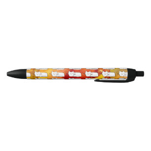 Cartoon Cats Doodle Line Drawing Black Ink Pen