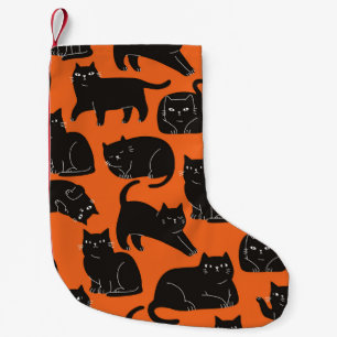 Cartoon Cats Hand Drawn Pattern Small Christmas Stocking
