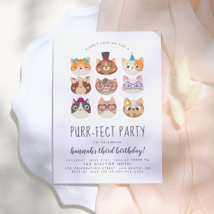 Cartoon Cats Kids’ Purr-fect Birthday Party Invitation