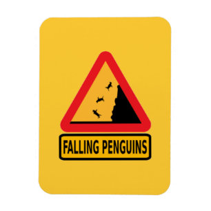 cartoon,  caution,  falling penguin,  penguin,  si magnet