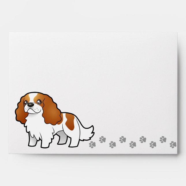 Cartoon Cavalier King Charles Spaniel Envelope (Front)