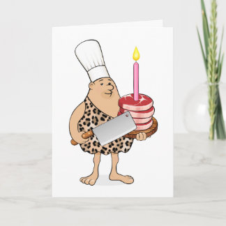 Cartoon Caveman Paleo Chef – Funny Birthday Card