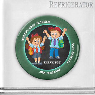 Cartoon Chalkboard Teacher Thank You Magnet