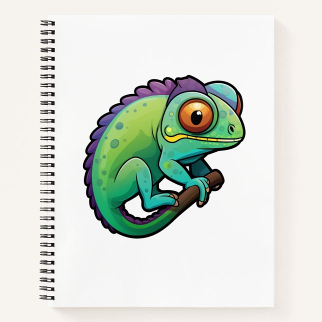 Cartoon chameleon illustration notebook (Front)