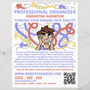 Cartoon Chaos Design, Professional Organizer Flyer