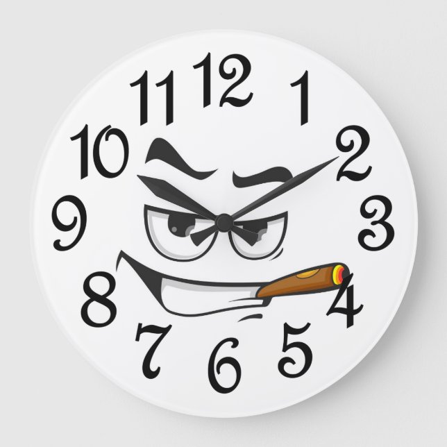 Cartoon Character Face  Large Clock (Front)